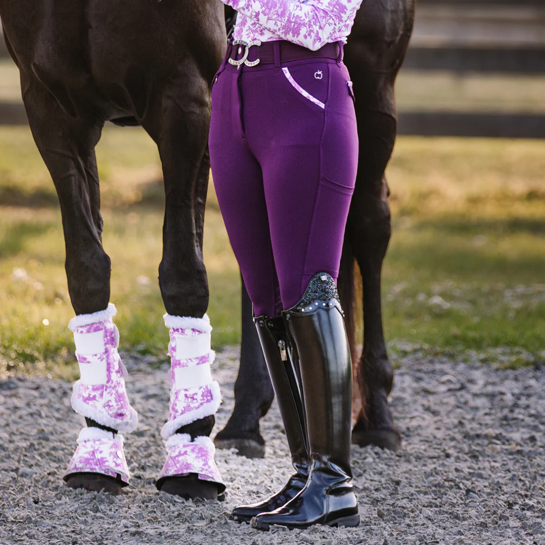 Dapplebay Equestrian Toile Compression Breeches-Plum - Image 3