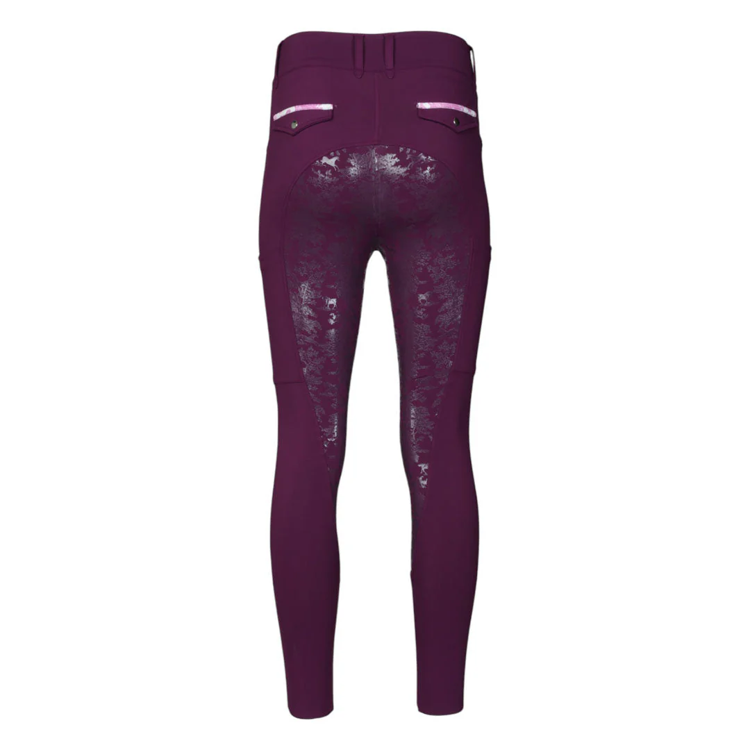 Dapplebay Equestrian Toile Compression Breeches-Plum - Image 4