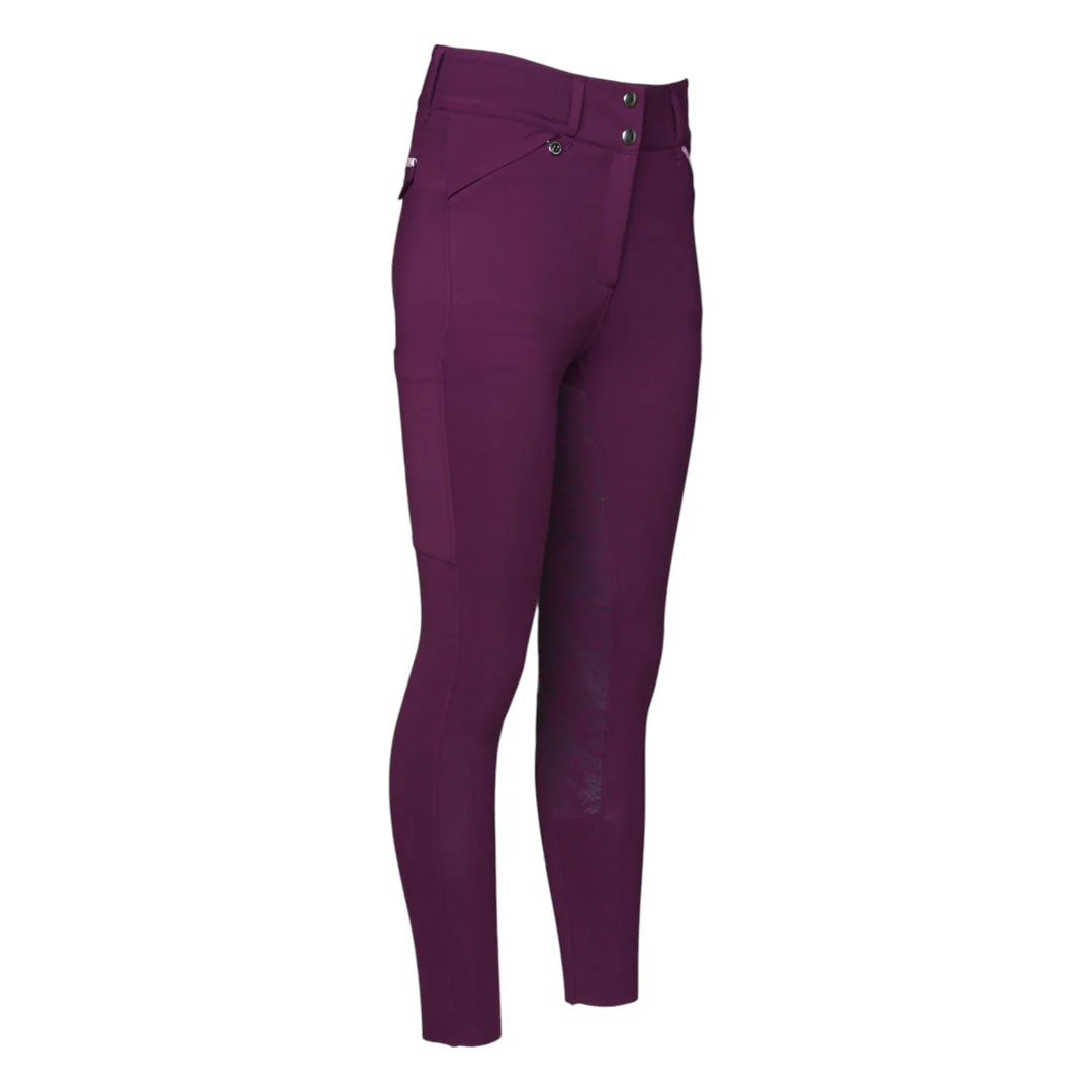 Dapplebay Equestrian Toile Compression Breeches-Plum - Image 5