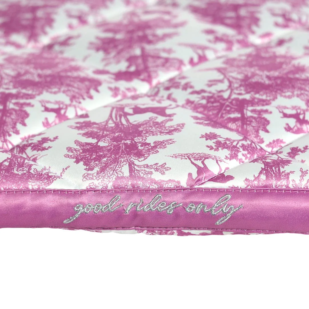 Dapplebay Equestrian Toile Dressage Saddle Pad-Rose/White - Image 3