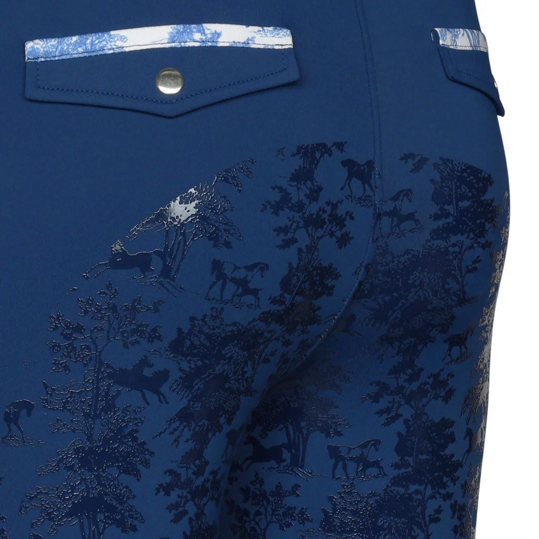 Dapplebay Equestrian Toile Essential Tights-Navy - Image 5