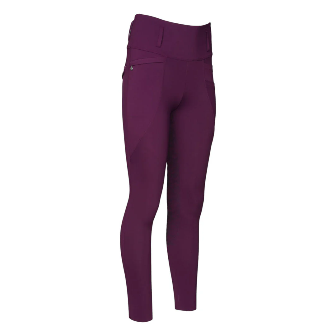 Dapplebay Equestrian Toile Essential Tights-Plum - Image 4