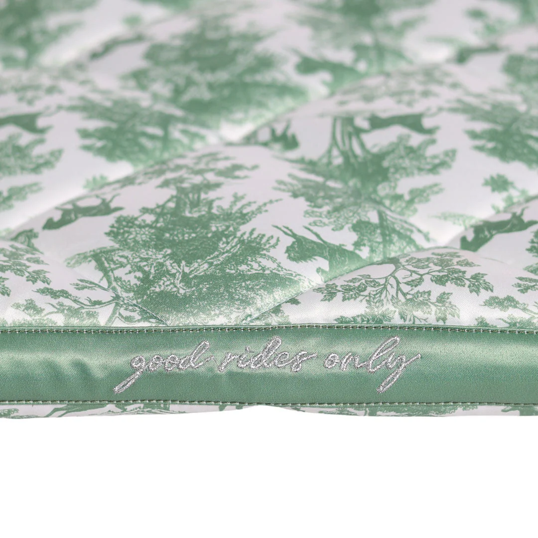Dapplebay Equestrian Toile Jump Saddle Pad-Green/White - Image 4
