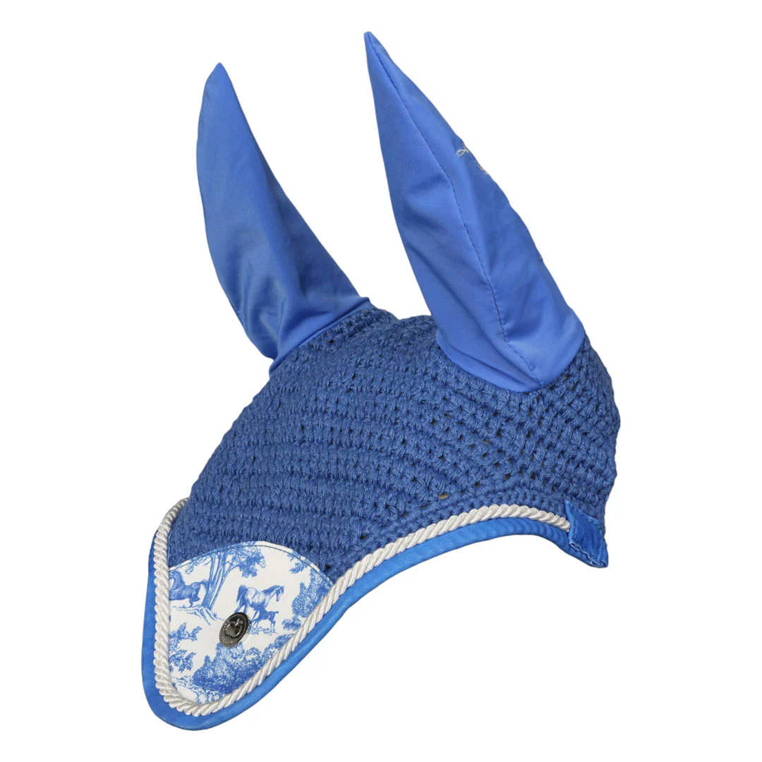 Dapplebay Equestrian Toile Pony Fly Veil-Blue/White - Image 2