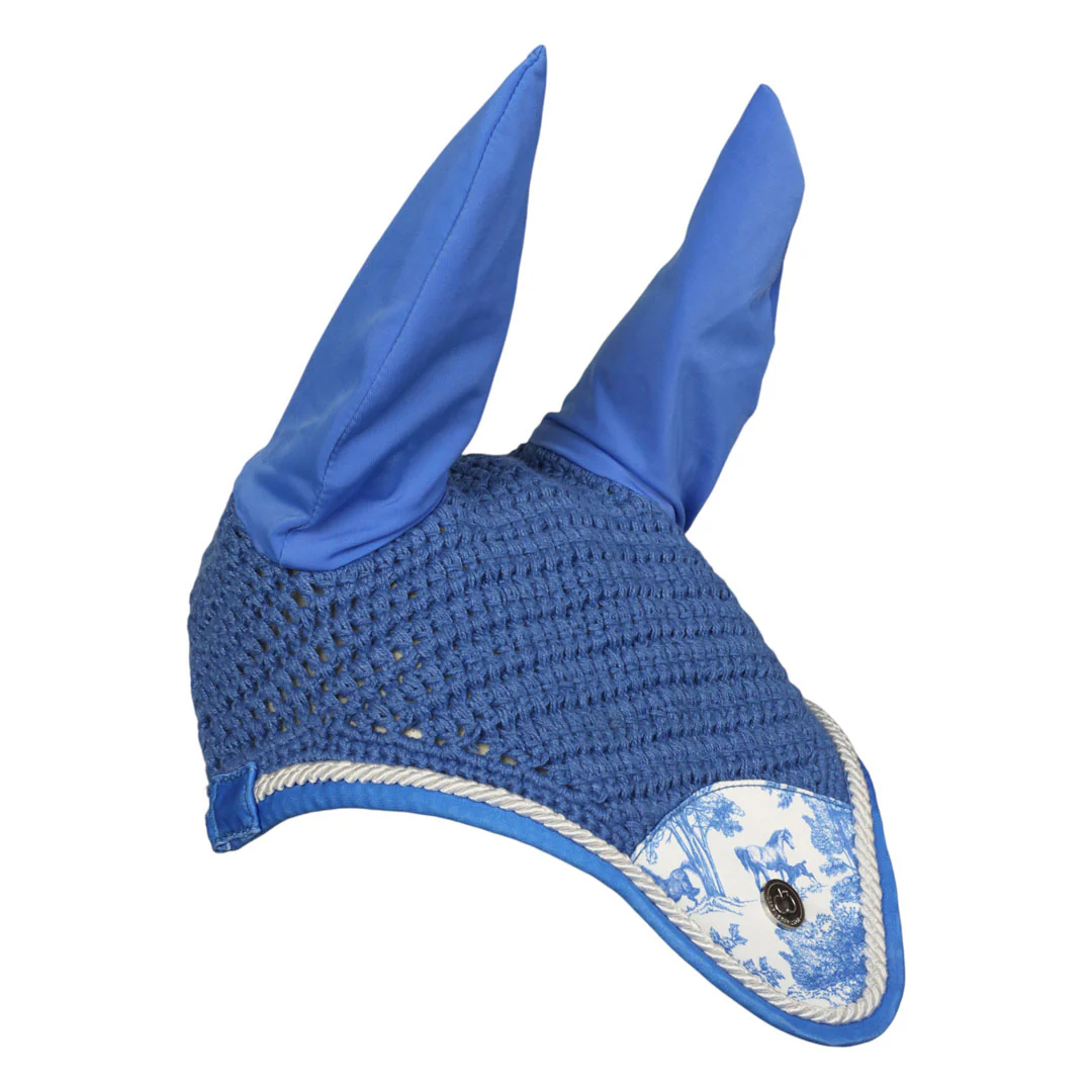 Dapplebay Equestrian Toile Pony Fly Veil-Blue/White - Image 3