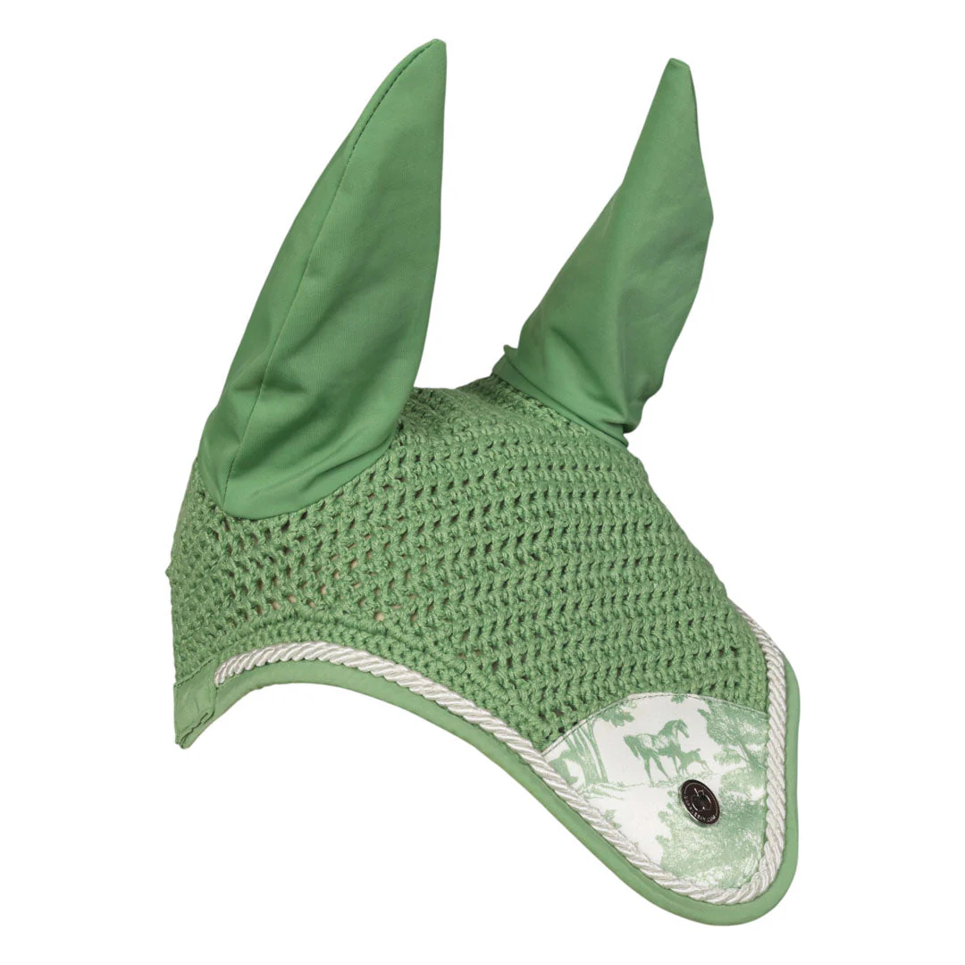 Dapplebay Equestrian Toile Pony Fly Veil-Green/White - Image 4