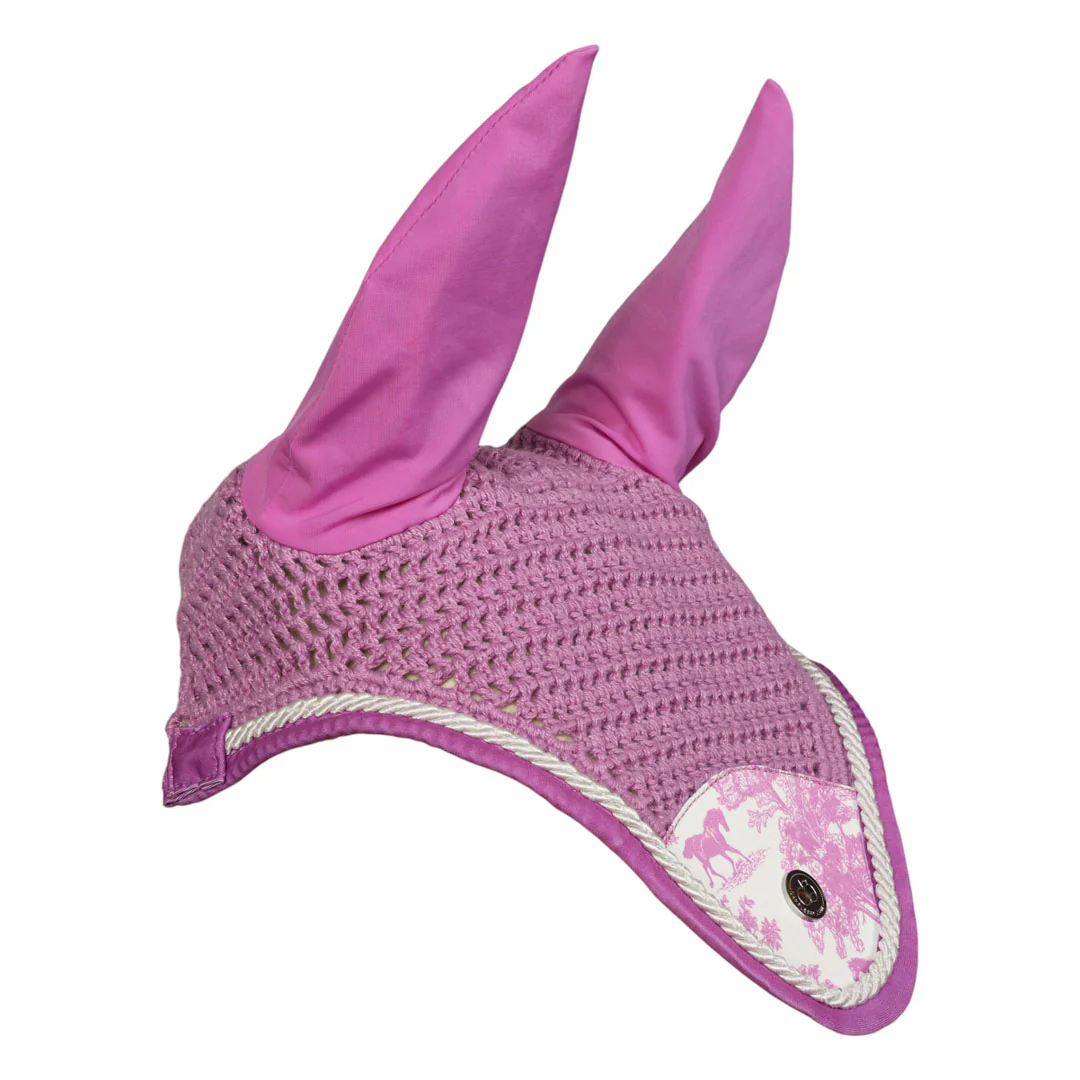 Dapplebay Equestrian Toile Pony Fly Veil-Rose/White - Image 2