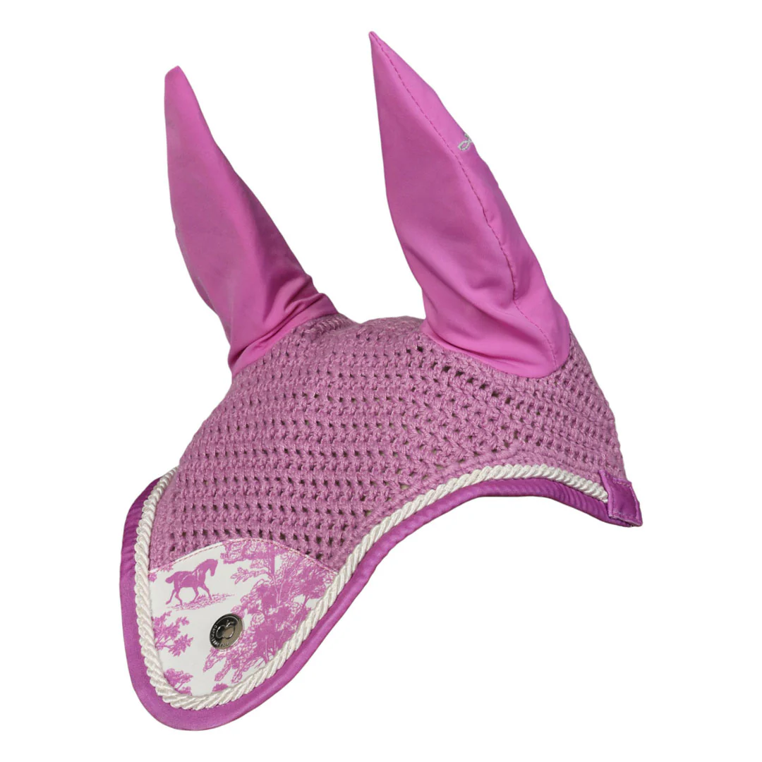 Dapplebay Equestrian Toile Pony Fly Veil-Rose/White - Image 3
