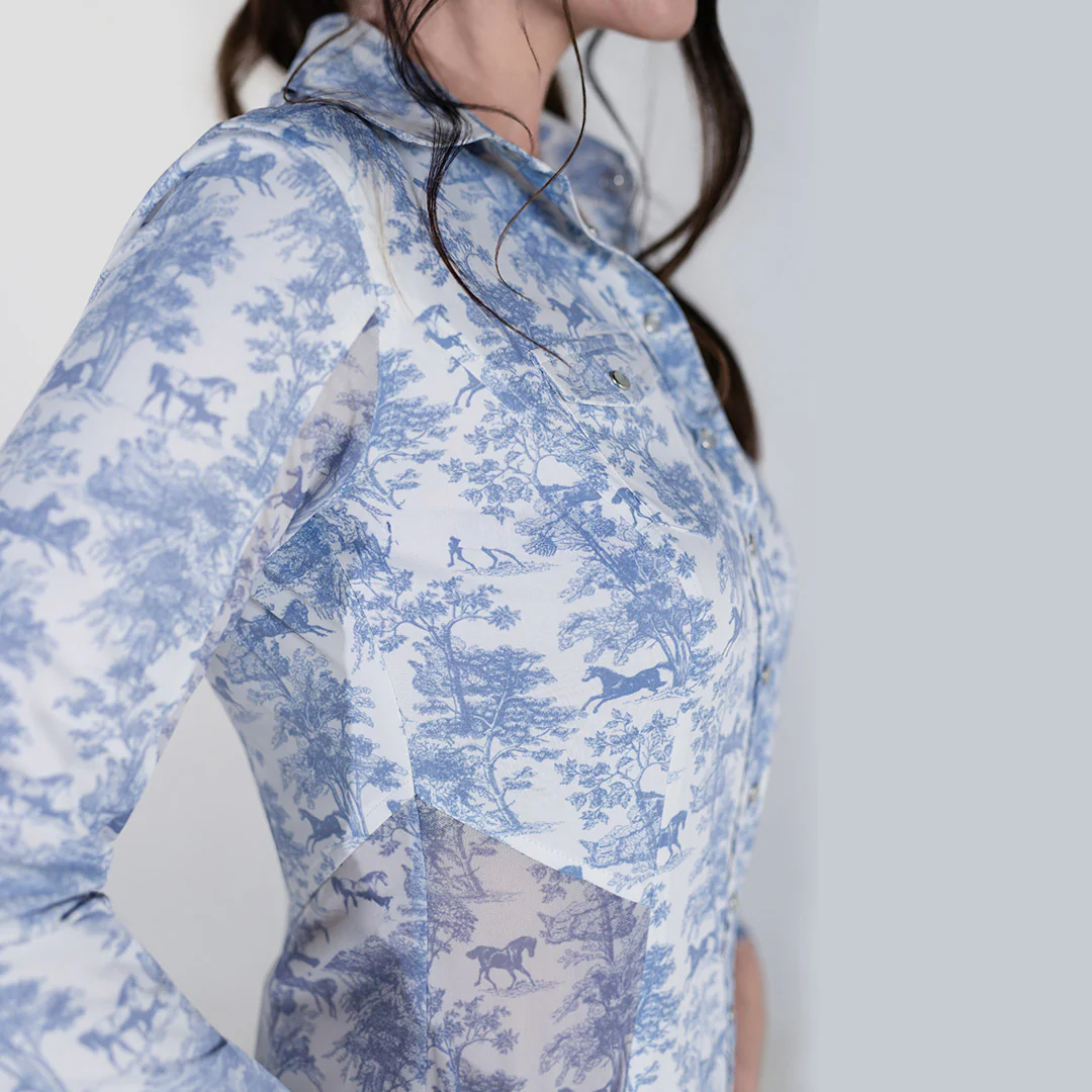 Dapplebay Equestrian Toile Western Riding Top-Moonrise - Image 4