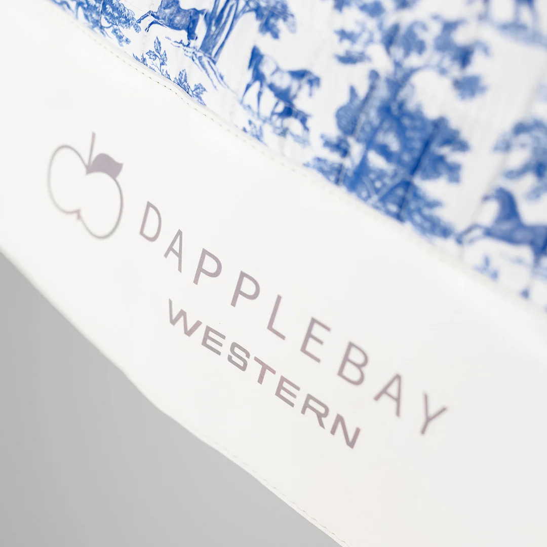 Dapplebay Equestrian Toile Western Saddle Pad-Blue/White - Image 4
