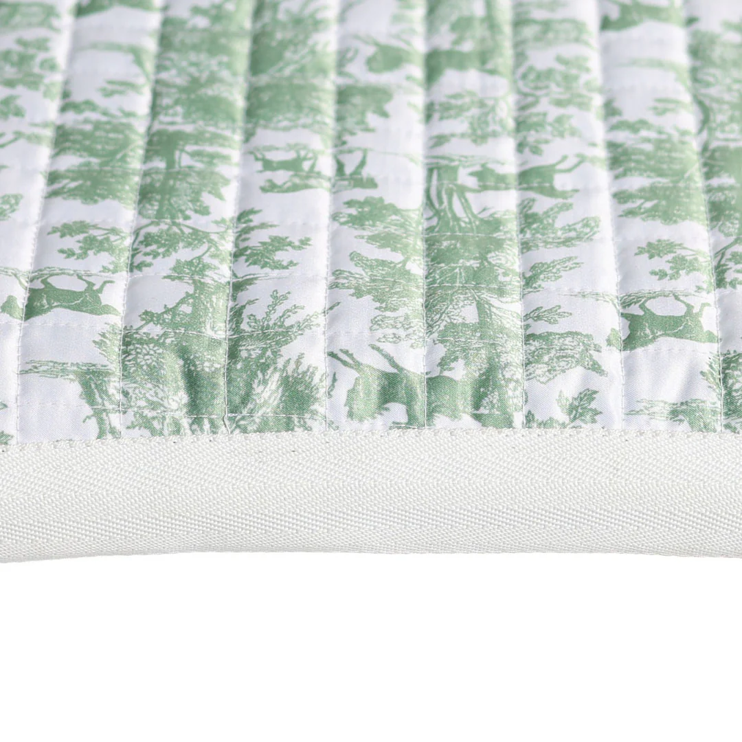 Dapplebay Equestrian Toile Western Saddle Pad-Green/White - Image 3