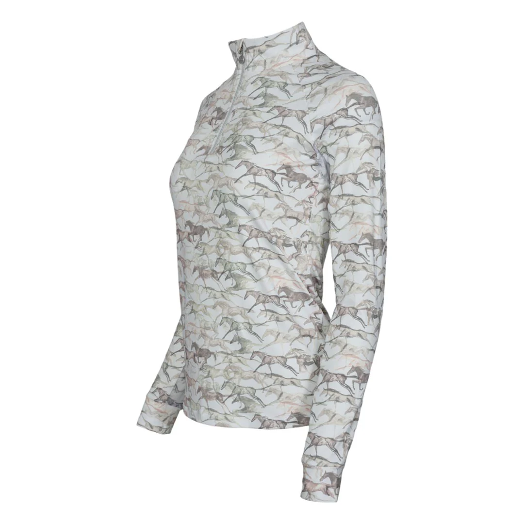 Dapplebay Galloping Watercolor 1/4 Zip Riding Top - Image 3