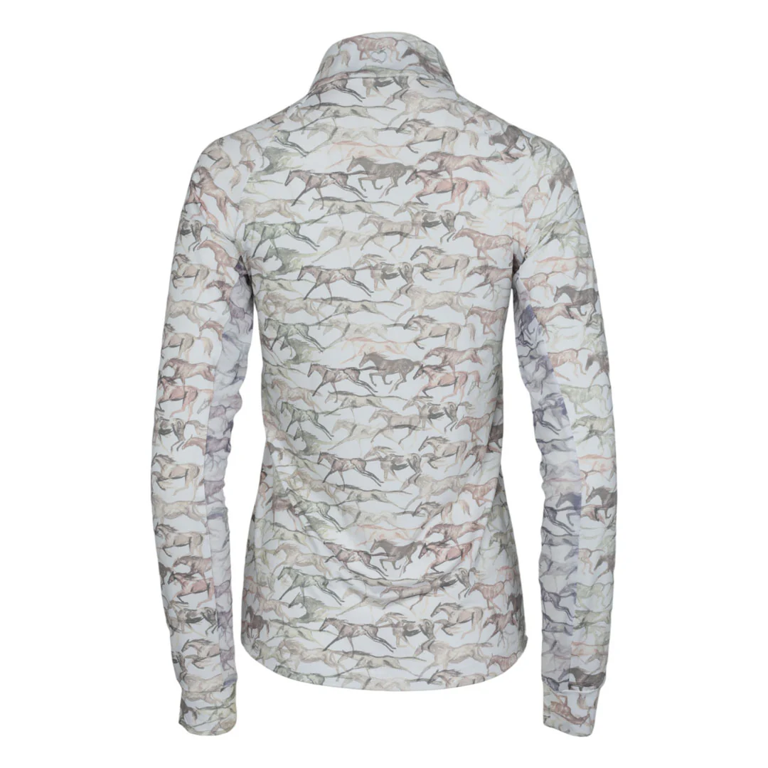 Dapplebay Galloping Watercolor 1/4 Zip Riding Top - Image 4