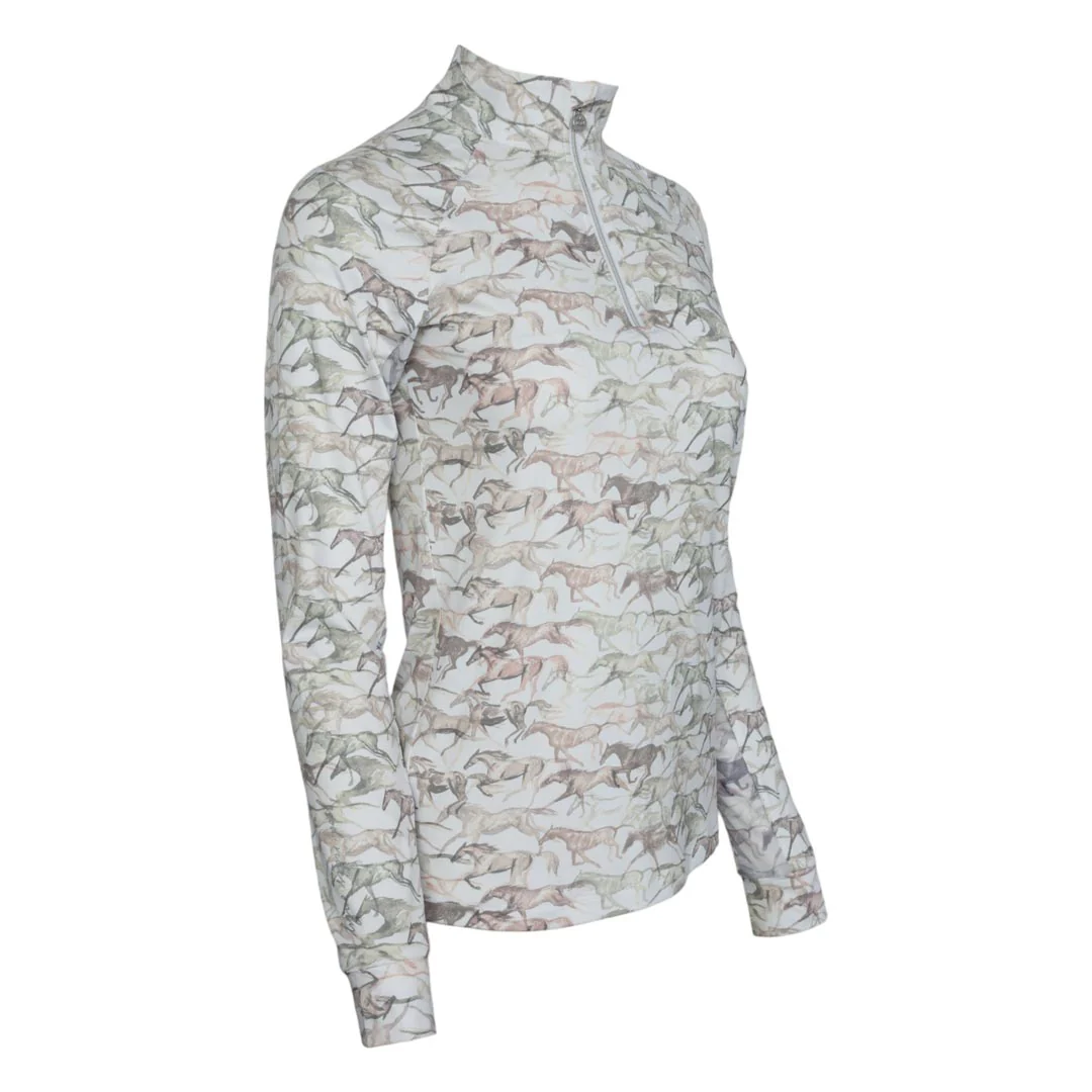 Dapplebay Galloping Watercolor 1/4 Zip Riding Top - Image 5