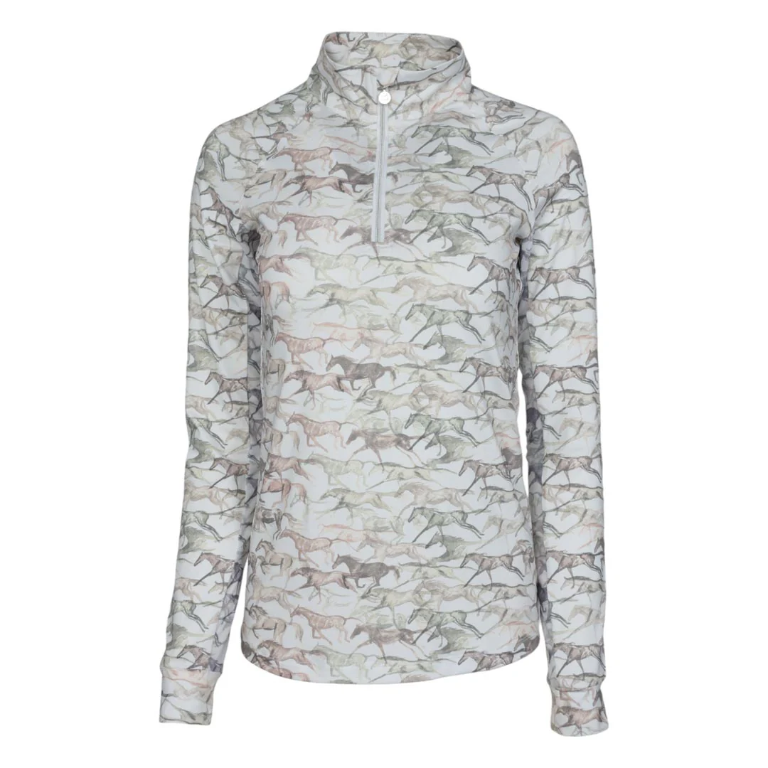 Dapplebay Galloping Watercolor 1/4 Zip Riding Top - Image 6