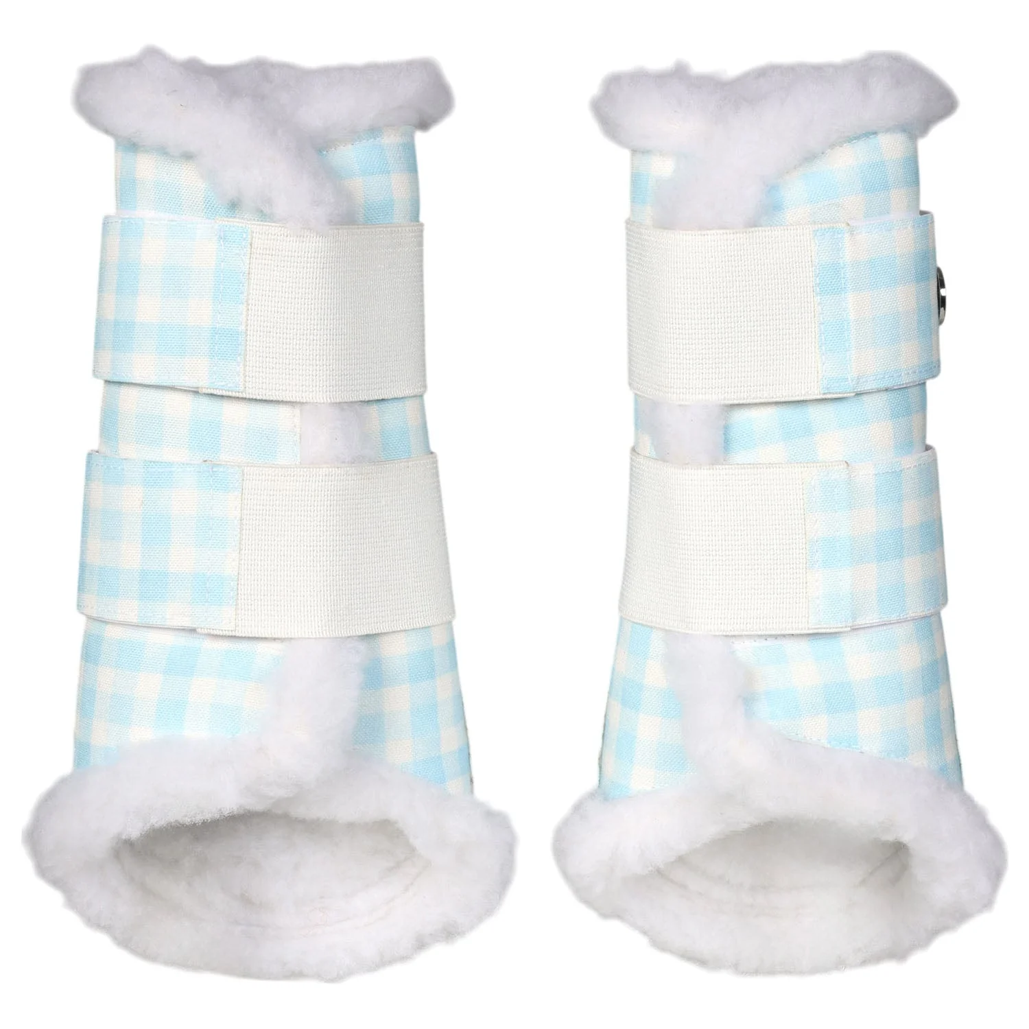Dapplebay Gingham Brush Boots-Blue/White - Image 4