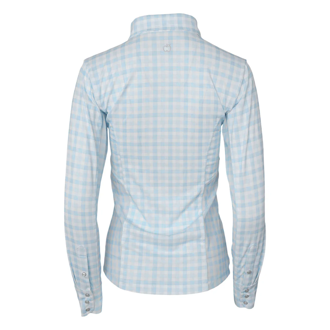 Dapplebay Gingham Button Down Western Shirt-Blue/White - Image 2