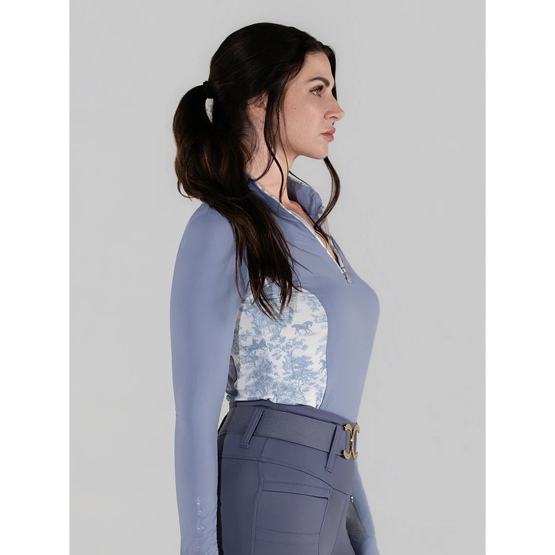 Dapplebay Grace 1/4 Zip LS Riding Top-Moonrise - Image 3