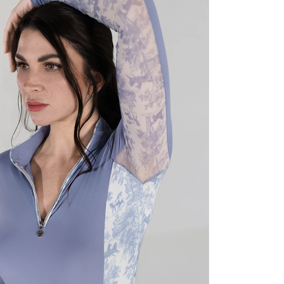 Dapplebay Grace 1/4 Zip LS Riding Top-Moonrise - Image 4