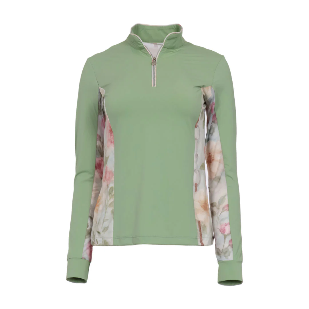Dapplebay Grace 1/4 Zip LS Riding Top-Sage - Image 5
