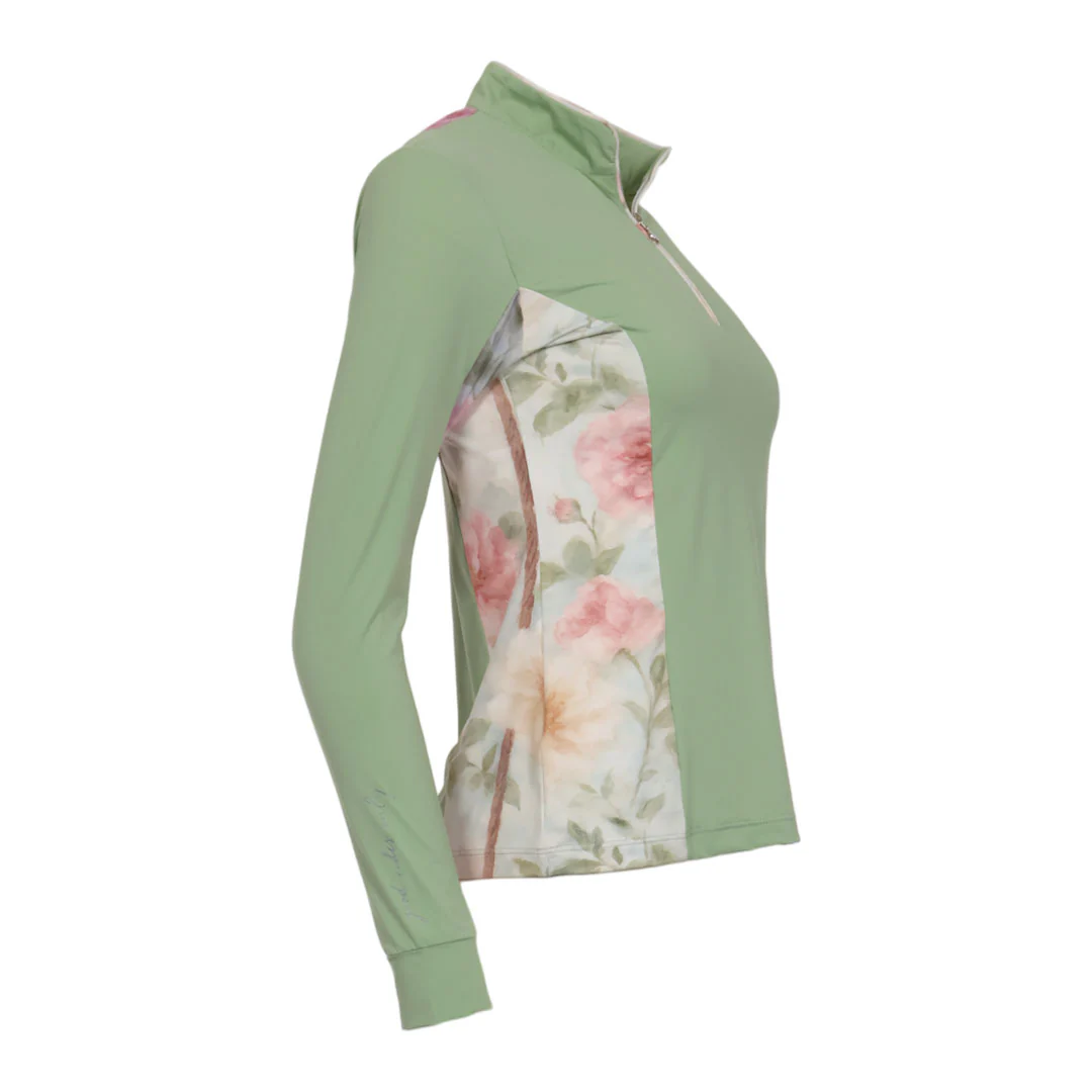 Dapplebay Grace 1/4 Zip LS Riding Top-Sage - Image 6