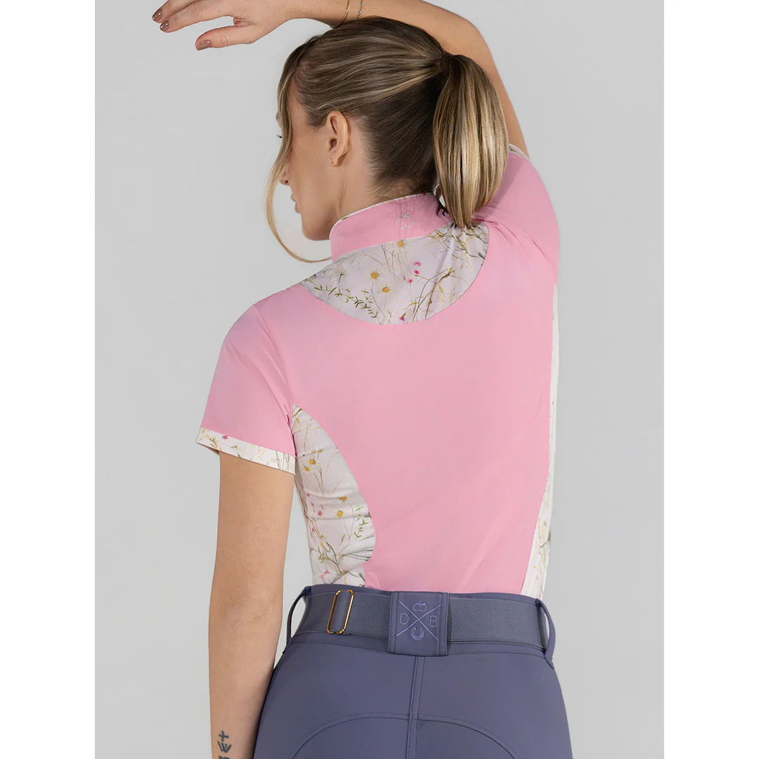 Dapplebay Grace 1/4 Zip SS Riding Top-Light Pink/Dragonfly Meadow - Image 4