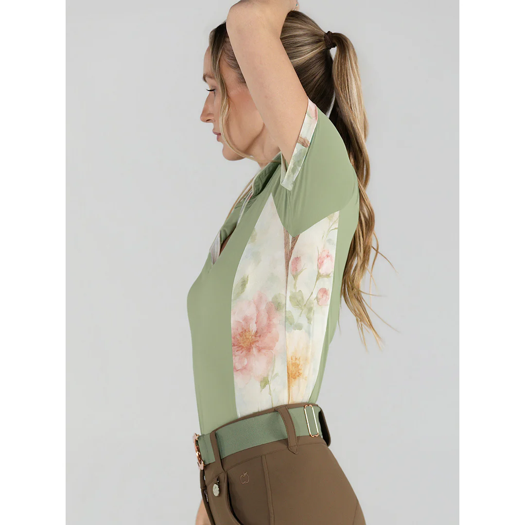 Dapplebay Grace 1/4 Zip SS Riding Top-Sage - Image 3