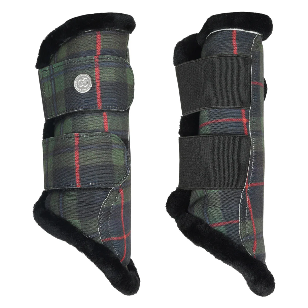 Dapplebay Holiday Plaid Brush Boots-Green - Image 2