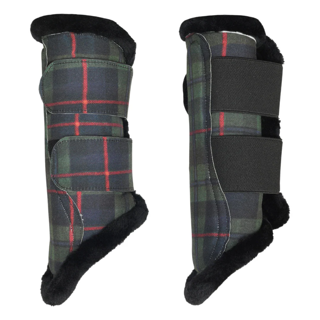 Dapplebay Holiday Plaid Brush Boots-Green - Image 4