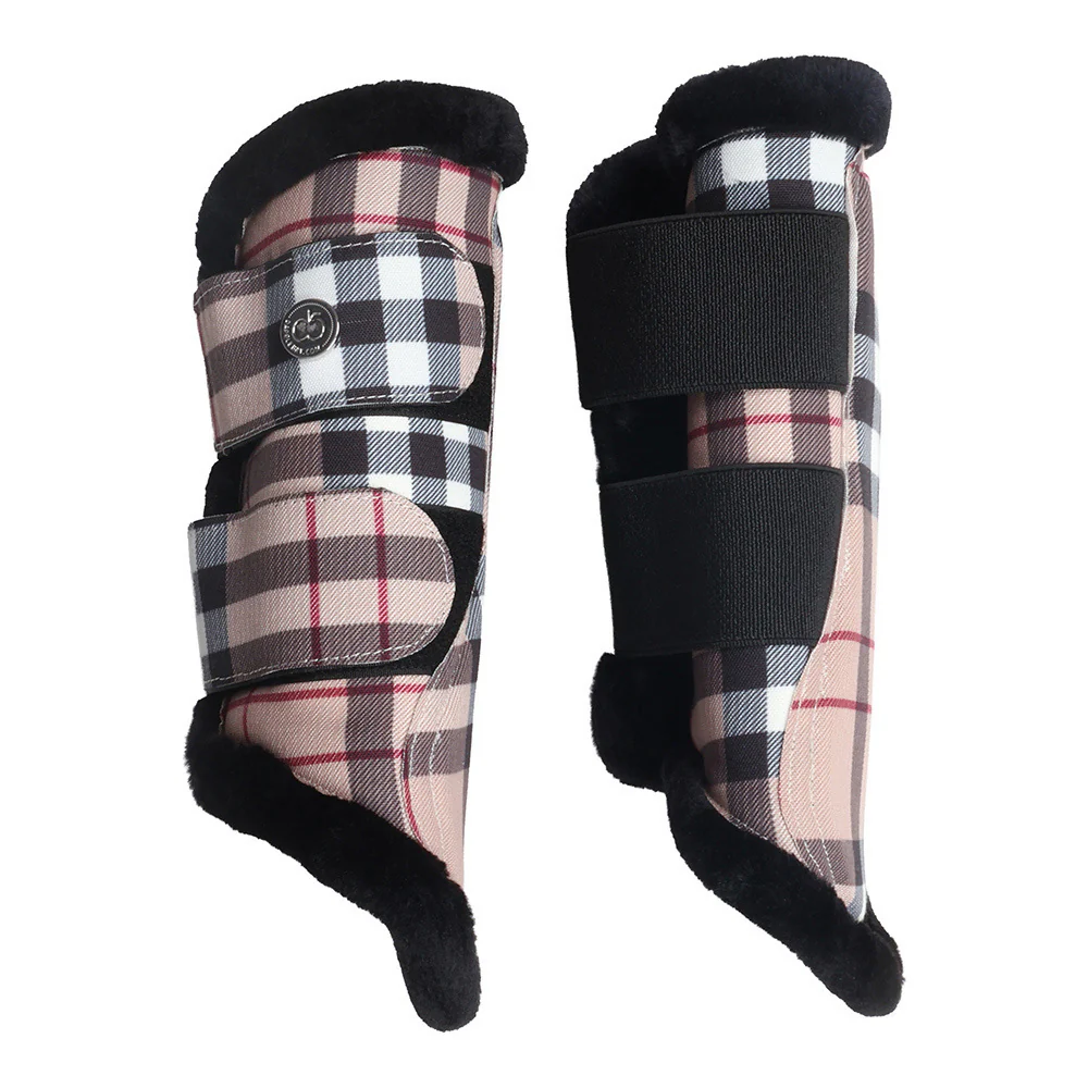 Dapplebay Holiday Plaid Brush Boots-Tan - Image 3