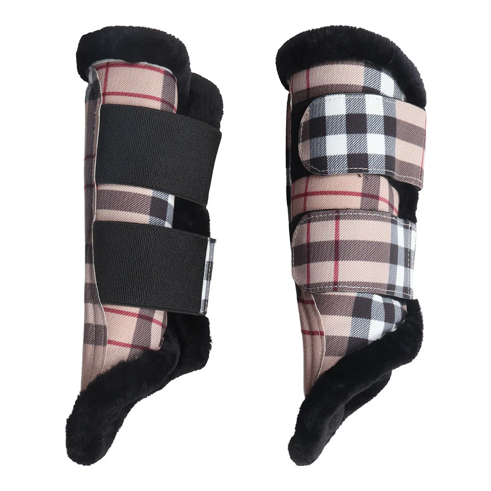 Dapplebay Holiday Plaid Brush Boots-Tan - Image 4