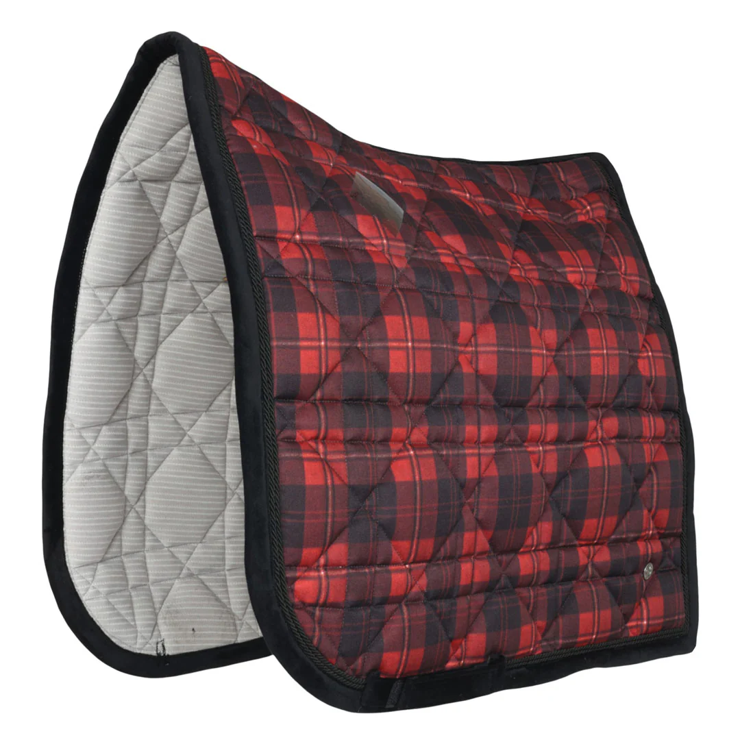 Dapplebay Holiday Plaid Dressage Saddle Pad-RED - Image 2
