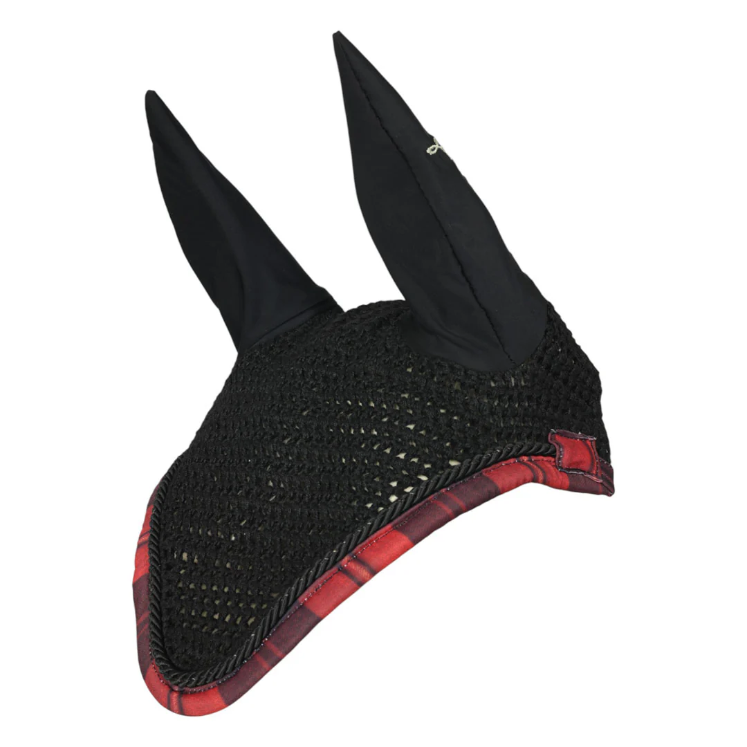 Dapplebay Holiday Plaid Pony Fly Veil - RED - Image 2