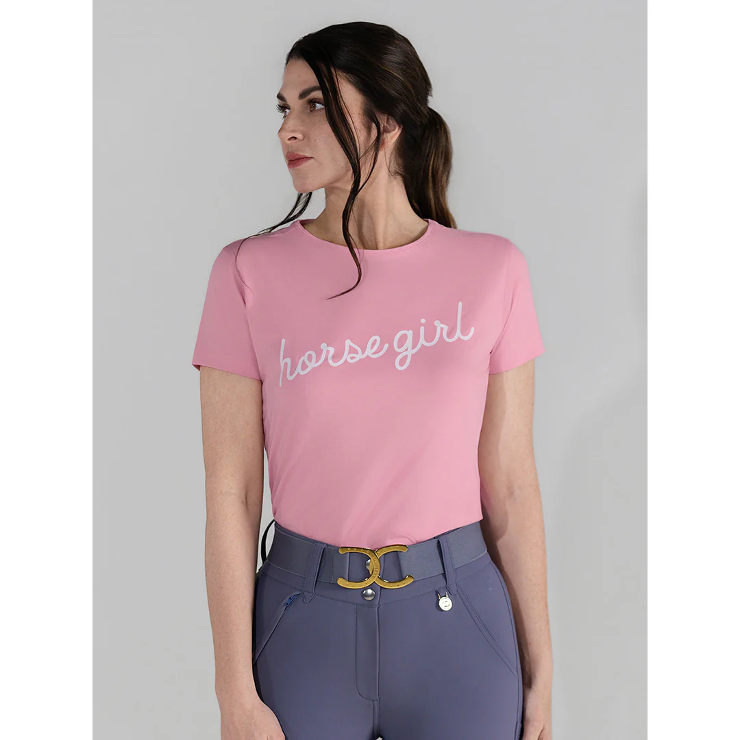 Dapplebay Horse Girl Tee-Ballet Pink