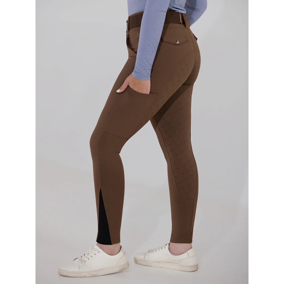 Dapplebay Hybrid Silicone Full Seat Breeches-Chestnut - Image 4