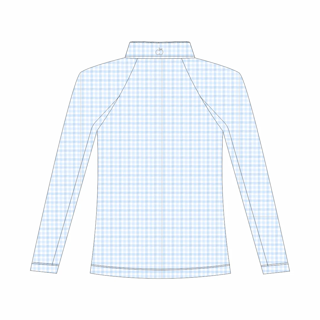 Dapplebay Kids Blue Gingham 1/4 Zip - Long Sleeve - Image 2