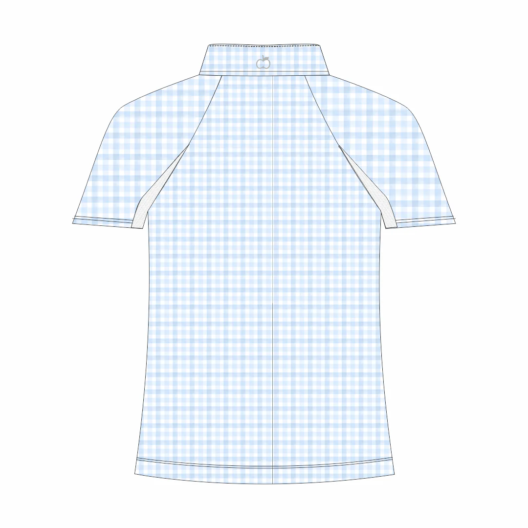 Dapplebay Kids Blue Gingham 1/4 Zip - Short Sleeve - Image 2