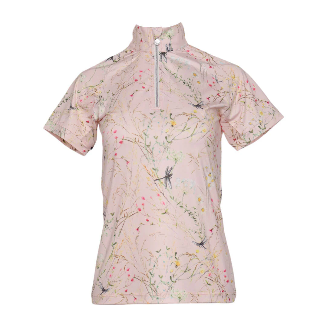 Dapplebay Kids Dragonfly Meadow 1/4 Zip SS Riding Top-Light Pink - Image 4