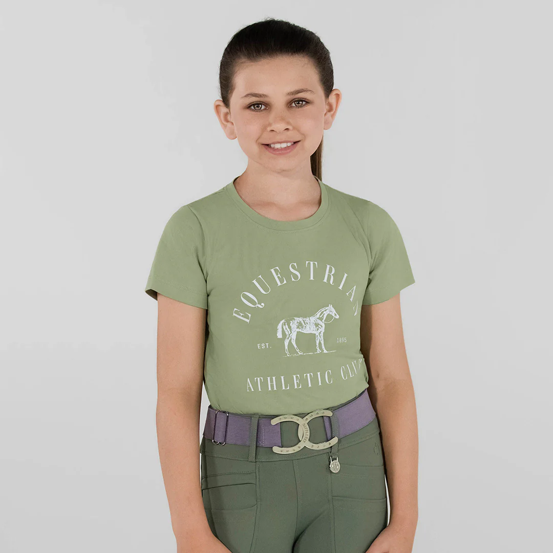 Dapplebay Kids Equestrian Athletic Club Tee-Sage - Image 3