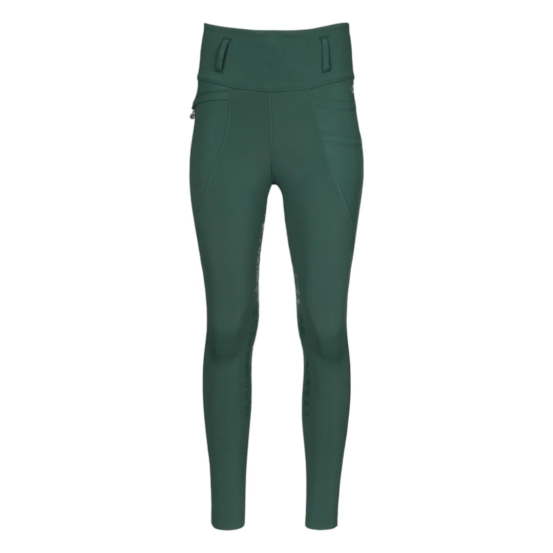 Dapplebay Kids Equestrian Toile Essential Tights-Evergreen