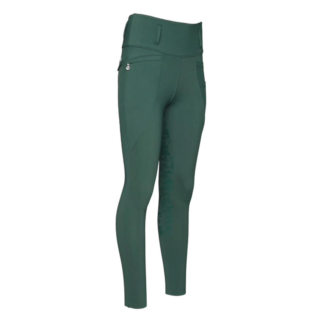 Dapplebay Kids Equestrian Toile Essential Tights-Evergreen - Image 4