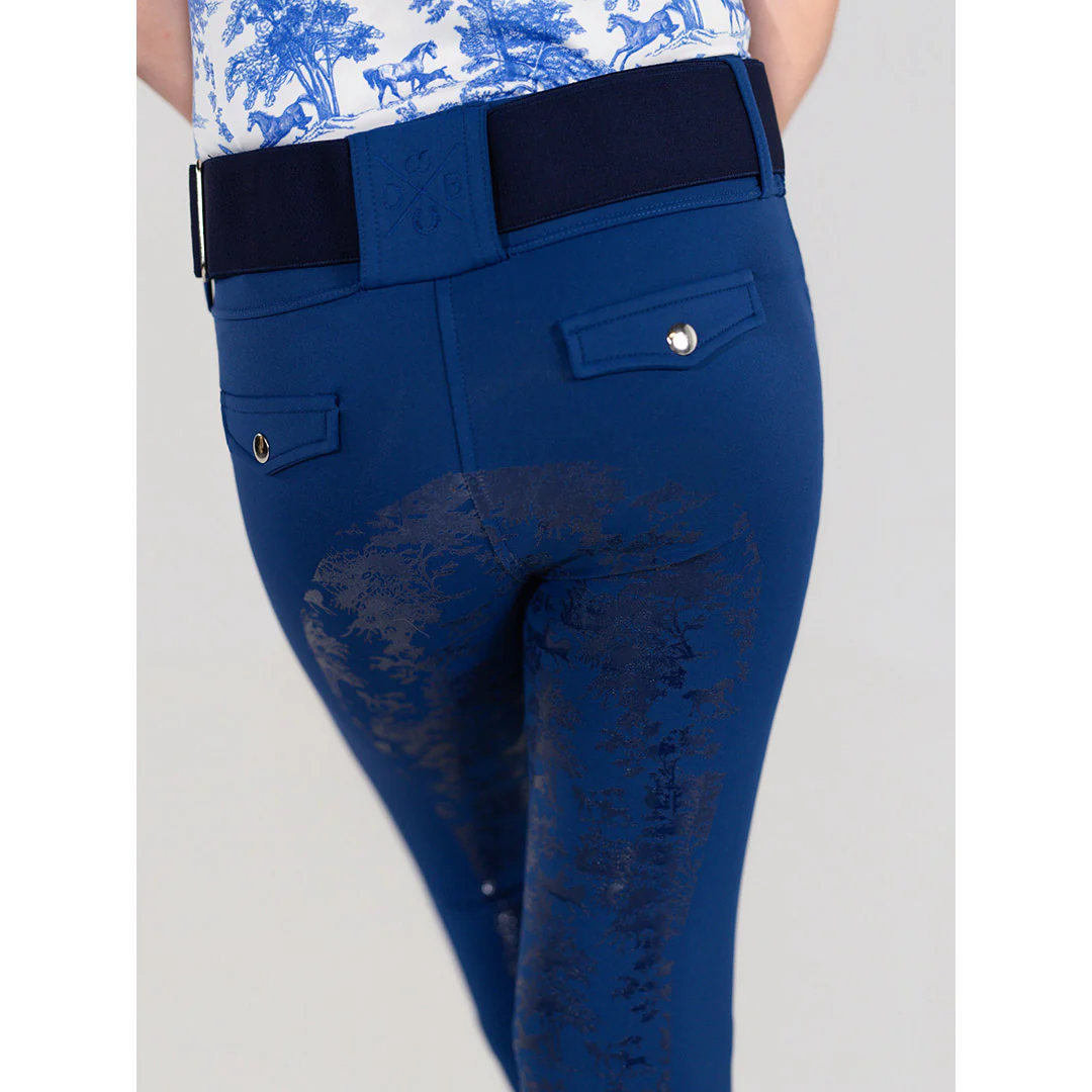 Dapplebay Kids Equestrian Toile Essential Tights-Bright Navy - Image 4