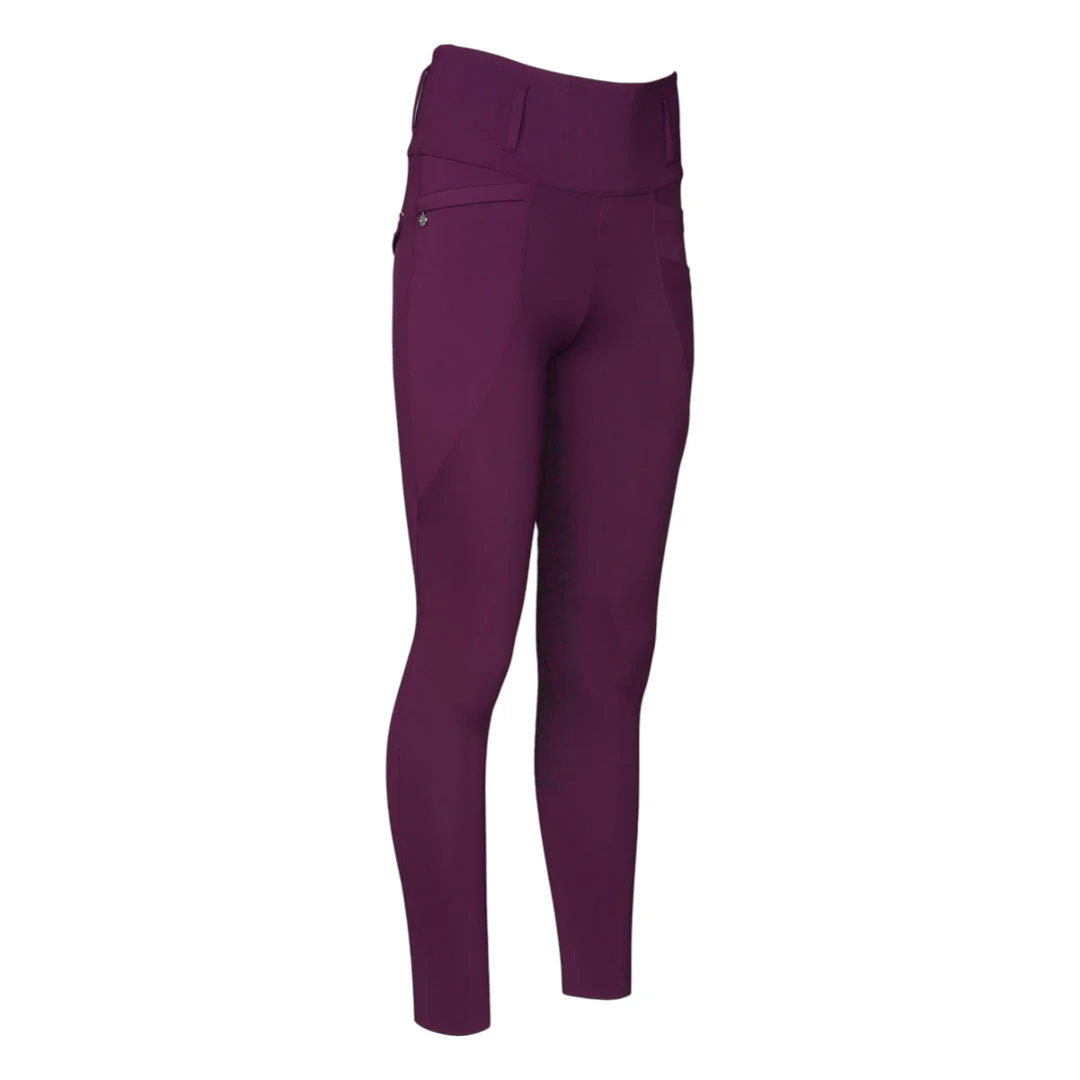 Dapplebay Kids Equestrian Toile Essential Tights-Plum - Image 4