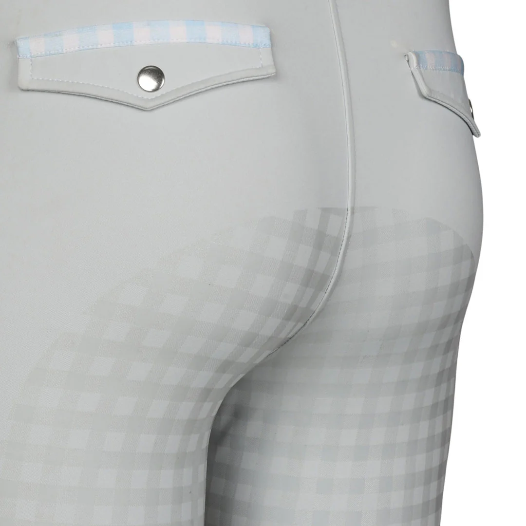 Dapplebay Kids Gingham Essential Full Seat Tights-Light Grey - Image 5