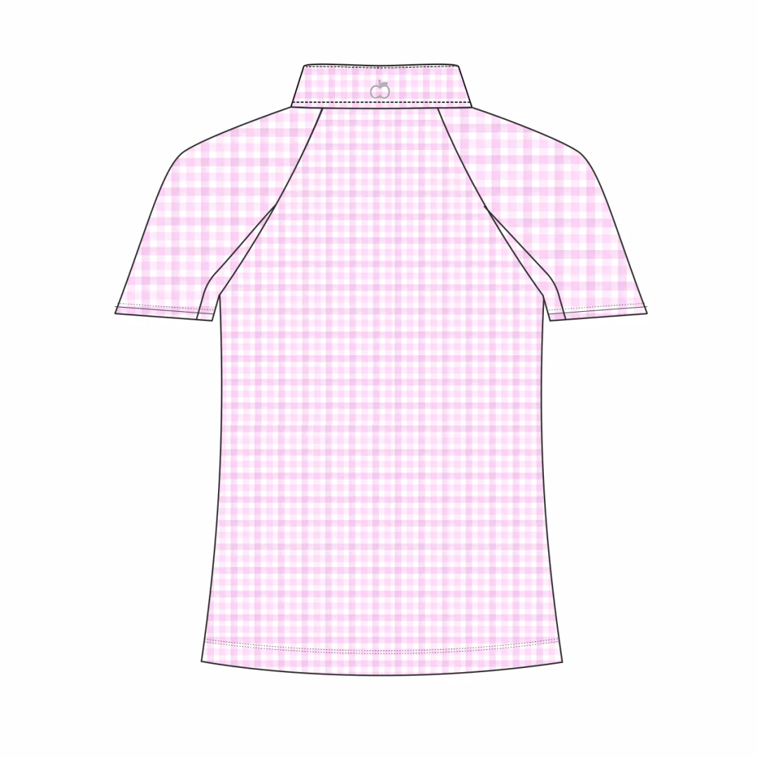 Dapplebay Kids Pink Gingham 1/4 Zip - Short Sleeve - Image 2