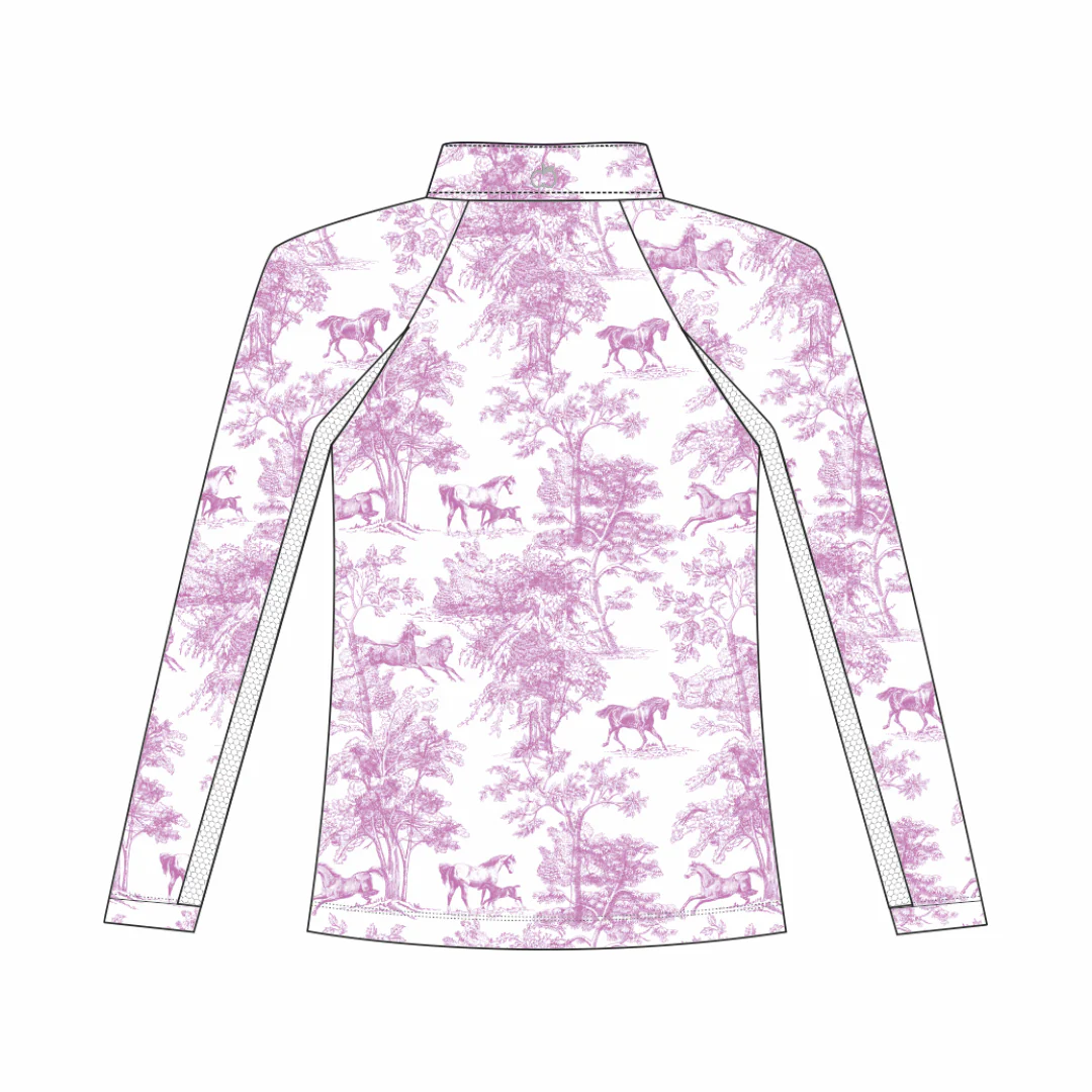 Dapplebay Kids Rose Equestrian Toile 1/4 Zip - Long Sleeve - Image 2