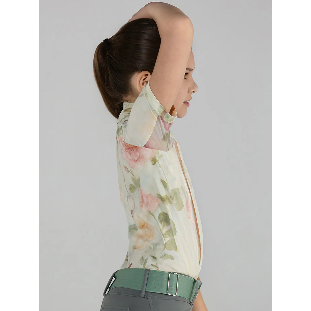 Dapplebay Kids Vintage Floral 1/4 Zip SS Riding Top - Image 4