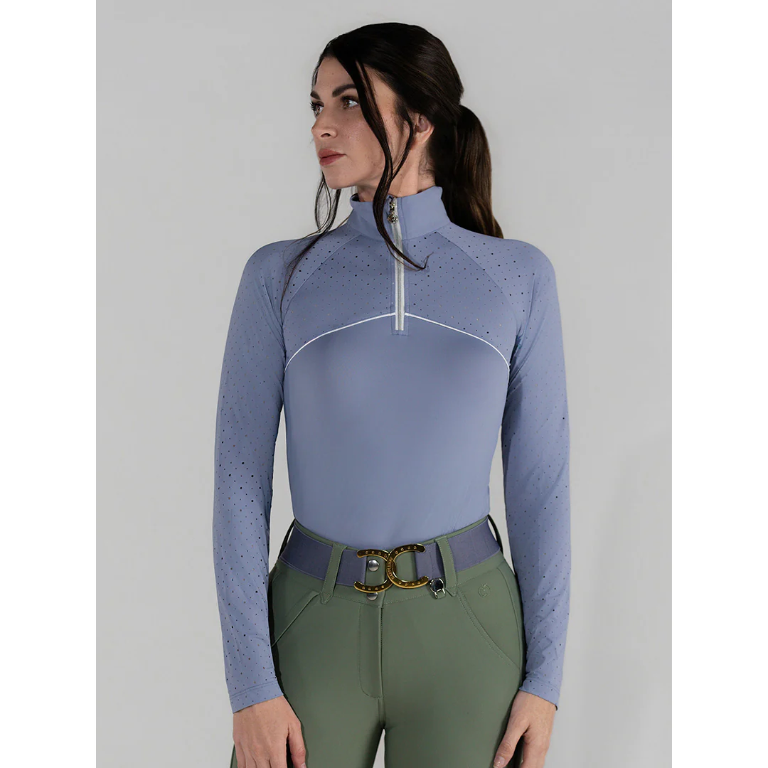 Dapplebay Lady 1/4 Zip Aircut LS Riding Top-Moonrise - Image 3