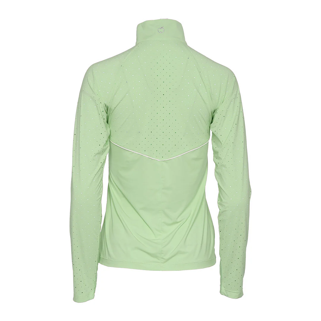Dapplebay Lady 1/4 Zip Aircut LS Riding Top-Sage - Image 6