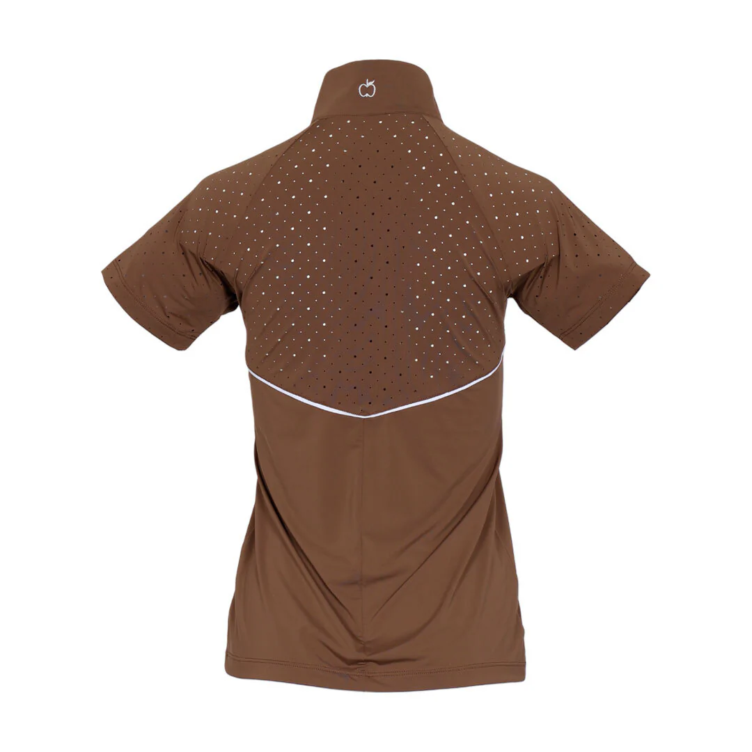 Dapplebay Lady 1/4 Zip Aircut SS Riding Top-Chestnut - Image 7